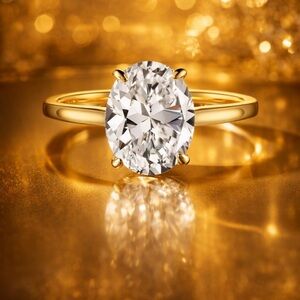 Moissanite 3 ct Gold Plated Ring 7